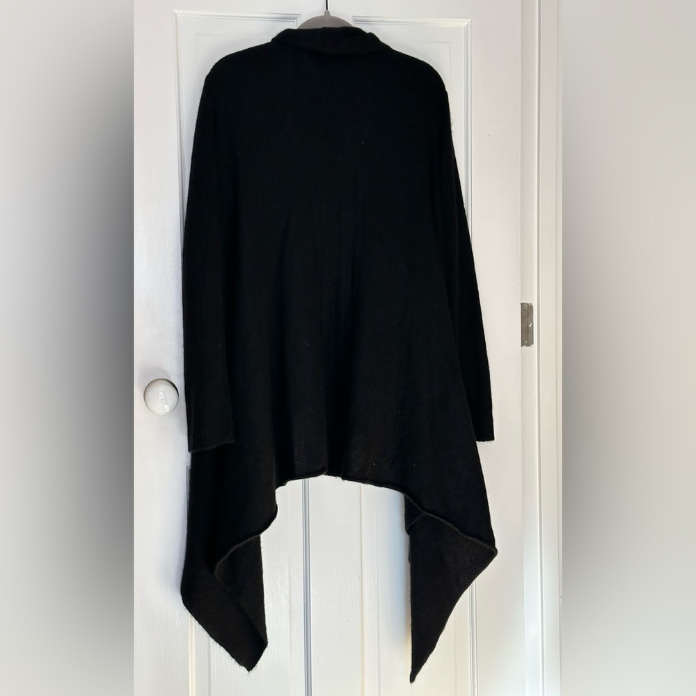 EUC James Perse 100% cashmere black waterfall cardigan sweater - size 4/XL - Picture 2 of 9